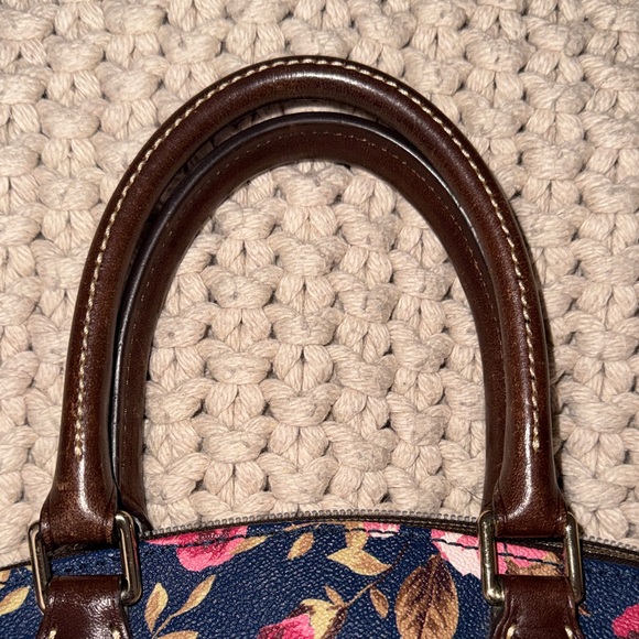 Dooney & Bourke Navy and Pink Floral Satchel - Picture 5 of 9